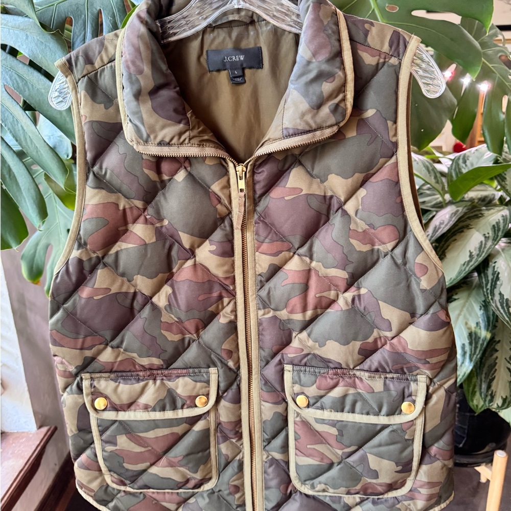 J. Crew Camouflage Quilted  Vest
